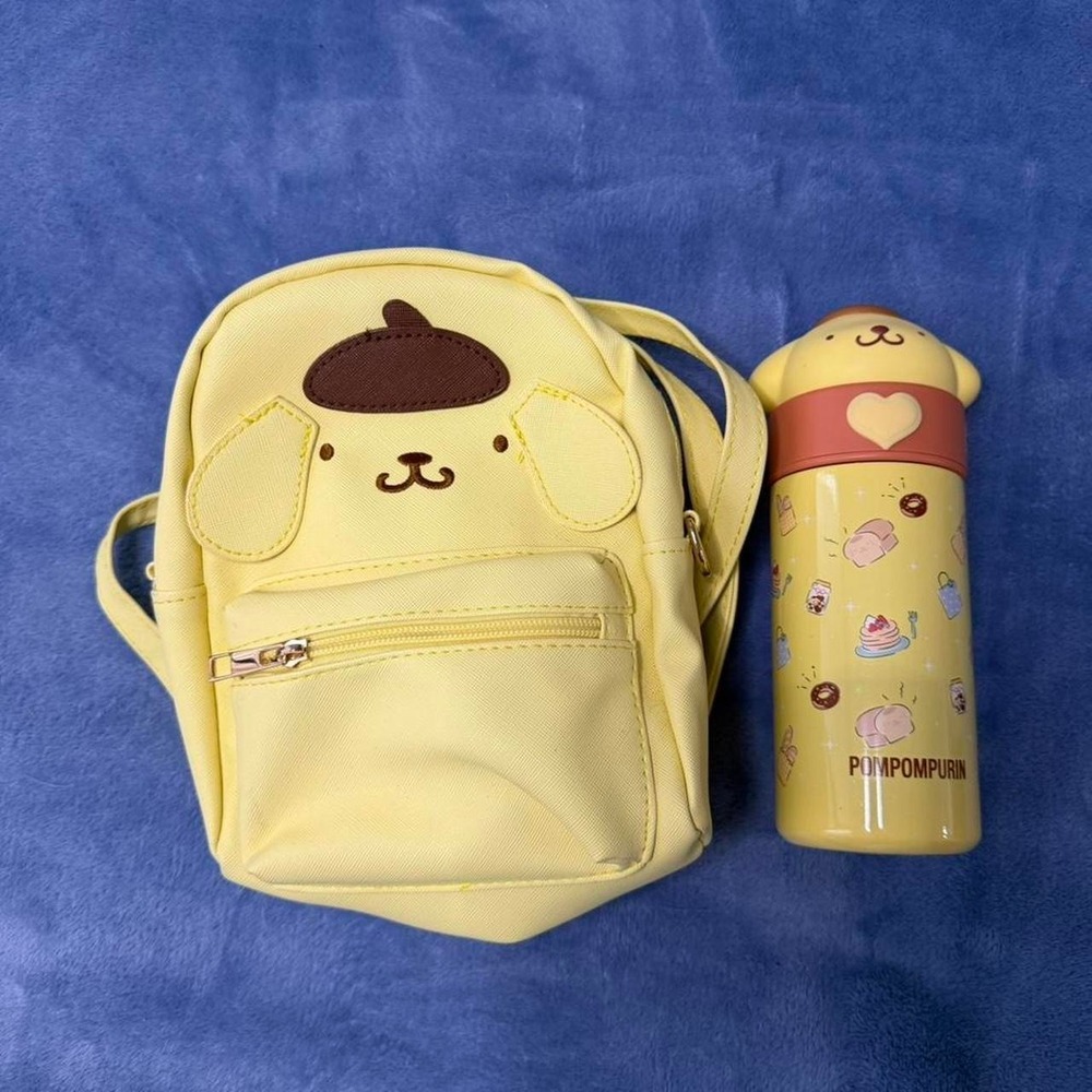 Pompompurin yellow mini bag‎ and water bottle set both new